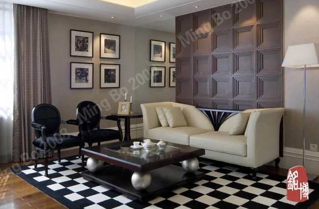 

Fashionable art carpet 100% natural genuine cowhide leather puzzle mat