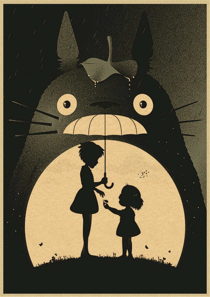 Хаяо Миядзаки мультфильм Tonari no Totoro ретро крафт-бумага плакат ВИНТАЖНЫЙ ПЛАКАТ украшение комнаты