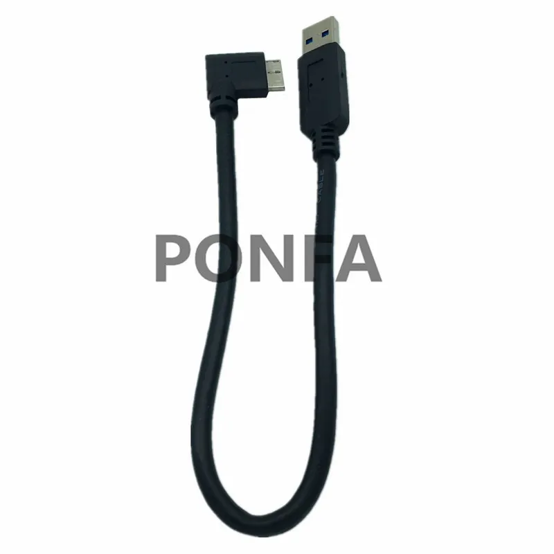 30 см USB 3,0 A штекер для Micro B папа 90 градусов левый угол короткий кабель