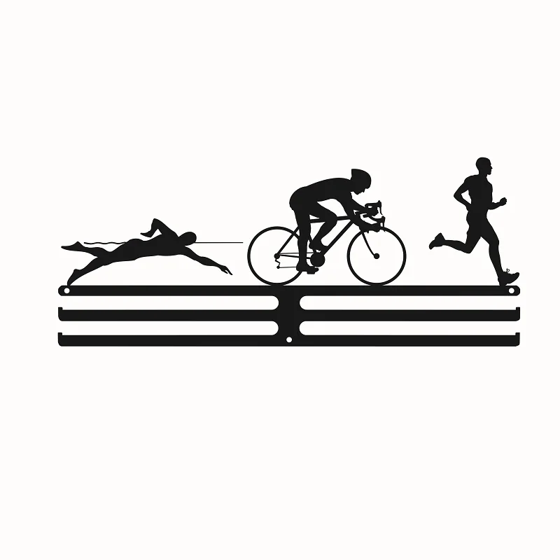 2 bar triathlon Спортивная медаль Стойка вешалка для медалей - Цвет: 2 bar triathlon