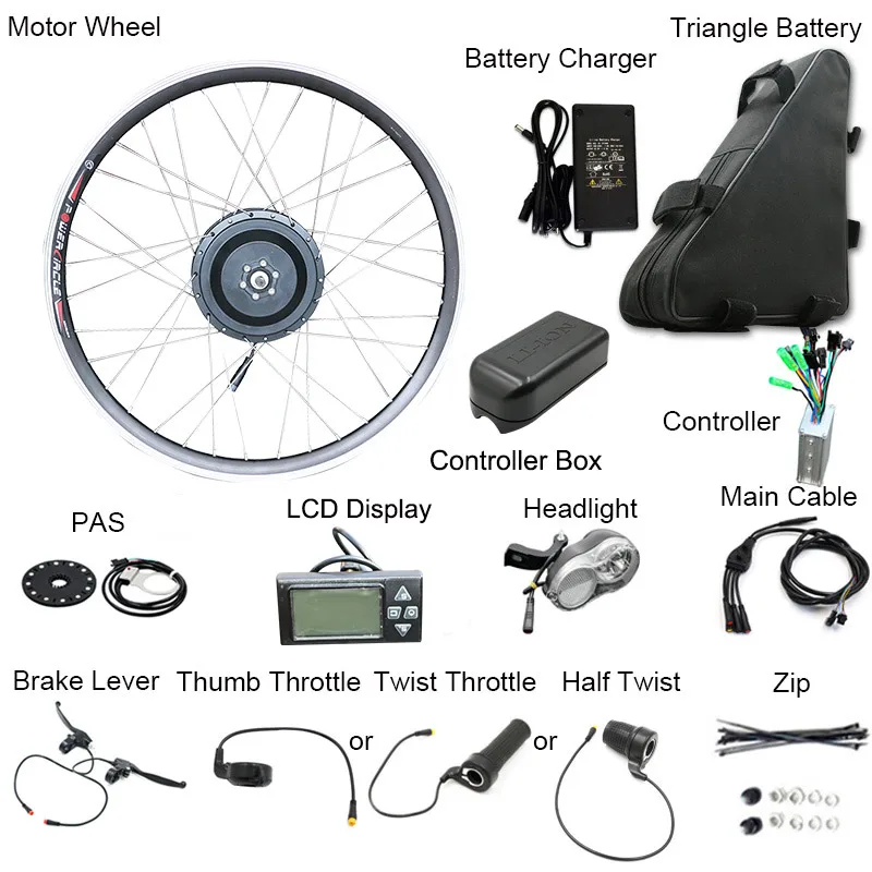 36 В, 48 В, 500 Вт, комплект для электровелосипеда 2", 24", 2", 700C(28"), комплект для электровелосипеда с литиевой батареей, Аксессуары для велосипеда