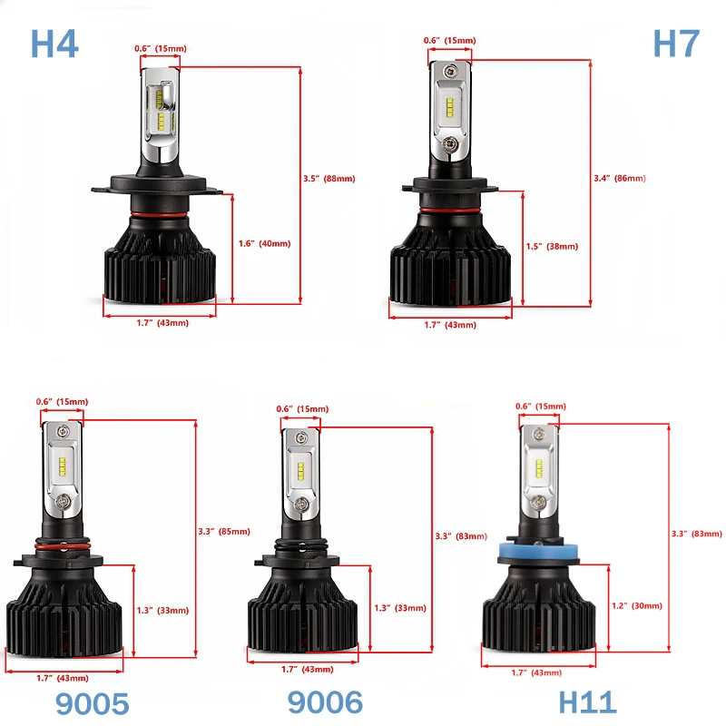 Branco Auto Farol Luz Built-in Ball Bearing Fan