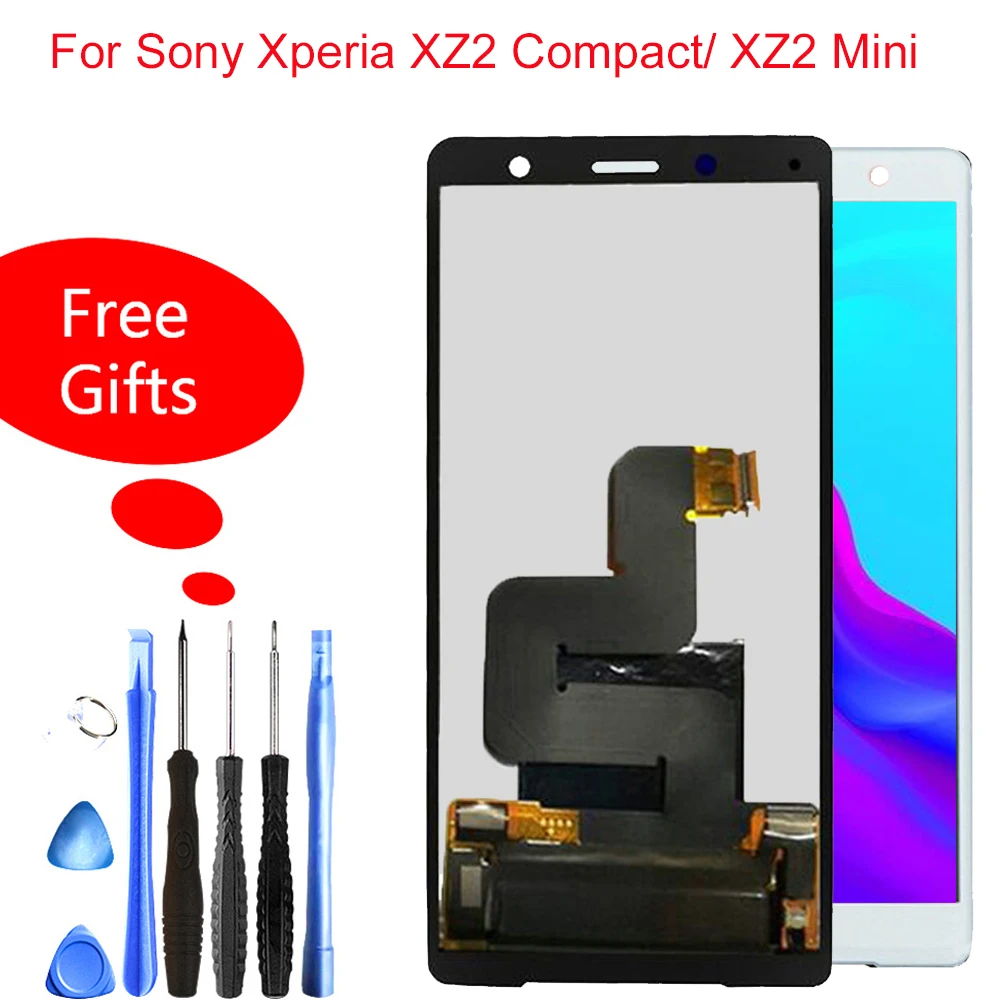 

100% Tested New For Sony Xperia XZ2 Compact LCD Display Touch Screen Digitizer 5.0"For Sony XZ2 Mini LCD Assembly Replacement