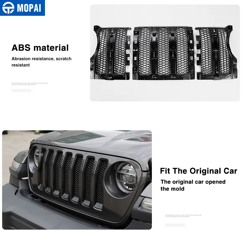 Решетчатая решетка MOPAI для автомобиля Jeep Gladiator JT 2018 + передняя сетчатая вставка