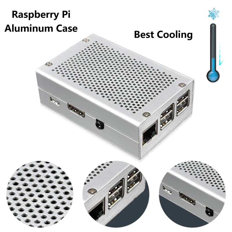 Горячая Raspberry Pi 3 Model B Алюминиевый Чехол Серебряный охлаждающий корпус подходит для Raspberry Pi 3B+ Pi3 3B Plus корпус