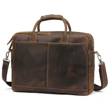 Роскошный чехол-сумочка Crazy Horse кожаная сумка для мужчин из натуральной кожи сумки на ремне 1" дюймовый ноутбук сумка Винтаж Повседневное Бизнес портфели