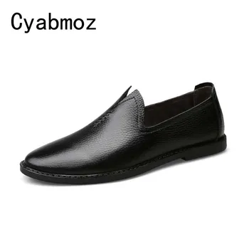 

Cyabmoz Genuine Leather Men Loafers Slip On Black Brown White Mens Shoes Driving Moccasins Casual Male Flats Peas Shoes