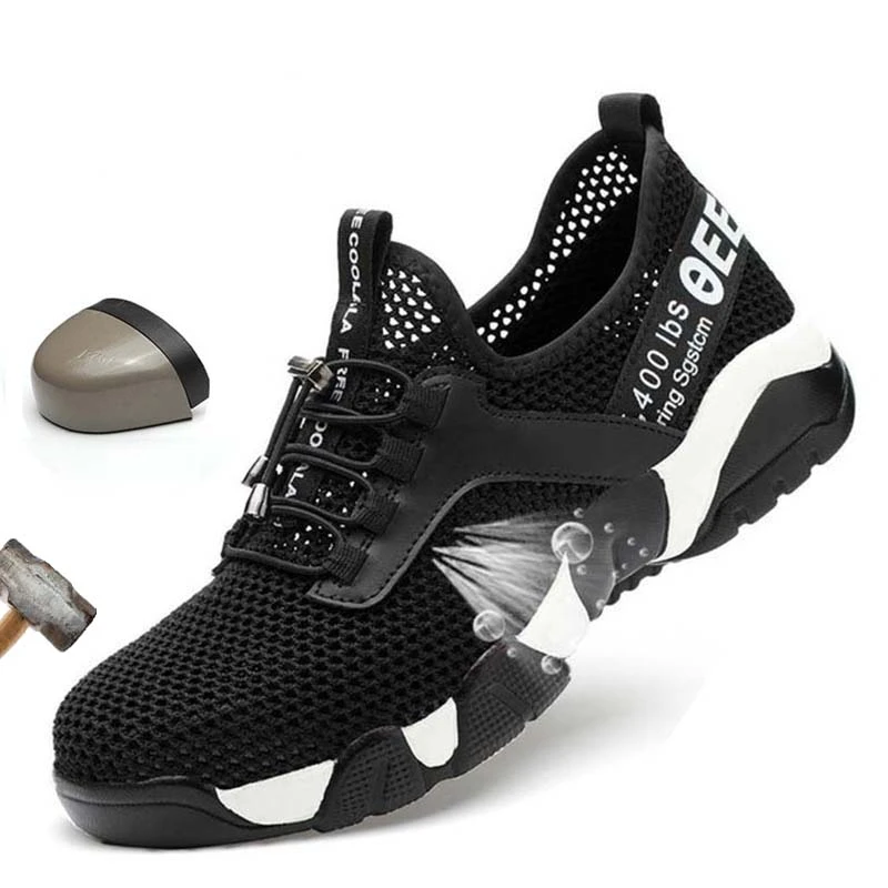 Zapatos de seguridad transpirables para hombre, calzado de trabajo ligero, botas de trabajo antigolpes, de única 36 46, para de seguridad y de trabajo| - AliExpress