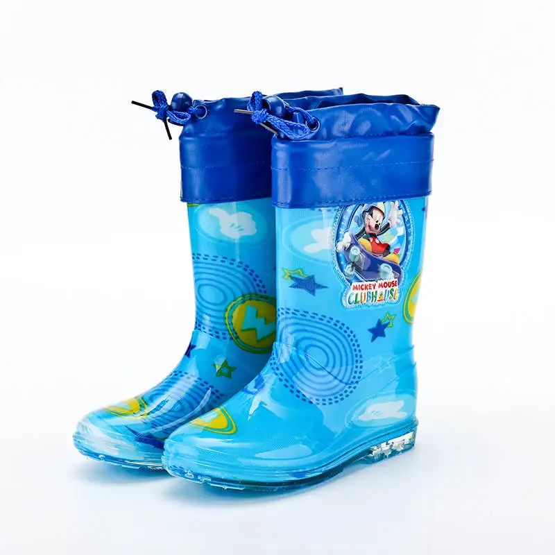 Новые детские теплые резиновые ботинки с рисунком Микки и Минни из мультфильма «Дисней»; резиновые сапоги - Цвет: E