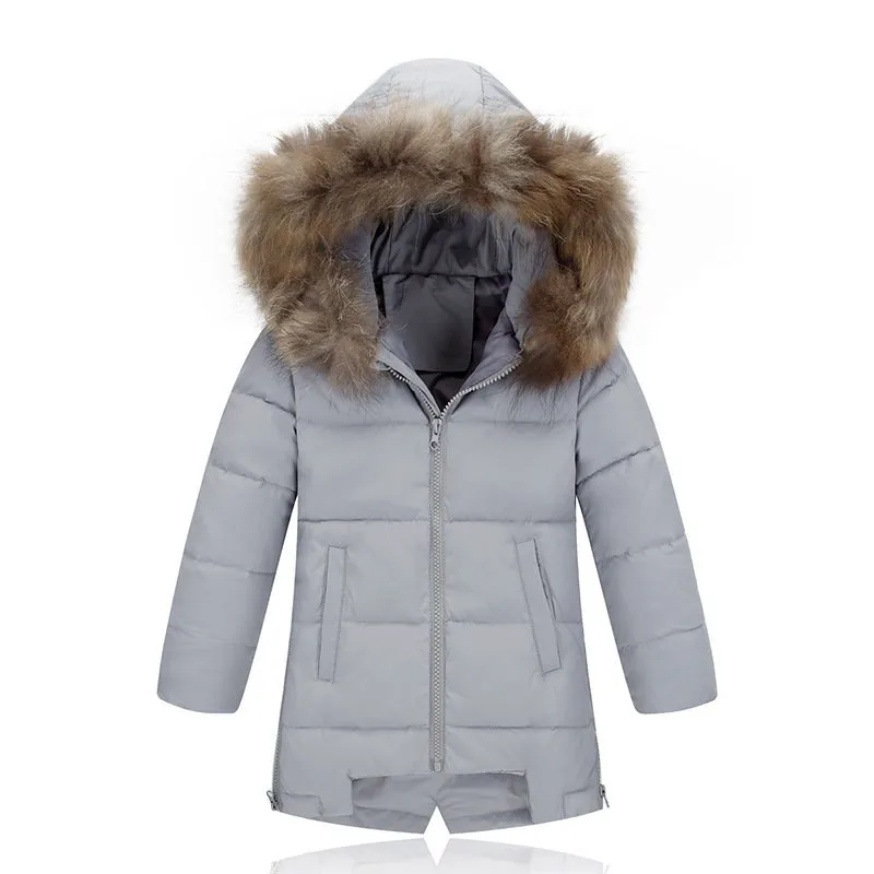 CROAL CHERIE Light 90% White Down Coat For Boys Outerwear Raccoon Fur Children Winter Parkas Jacket For Girls 110-150cm  (16)