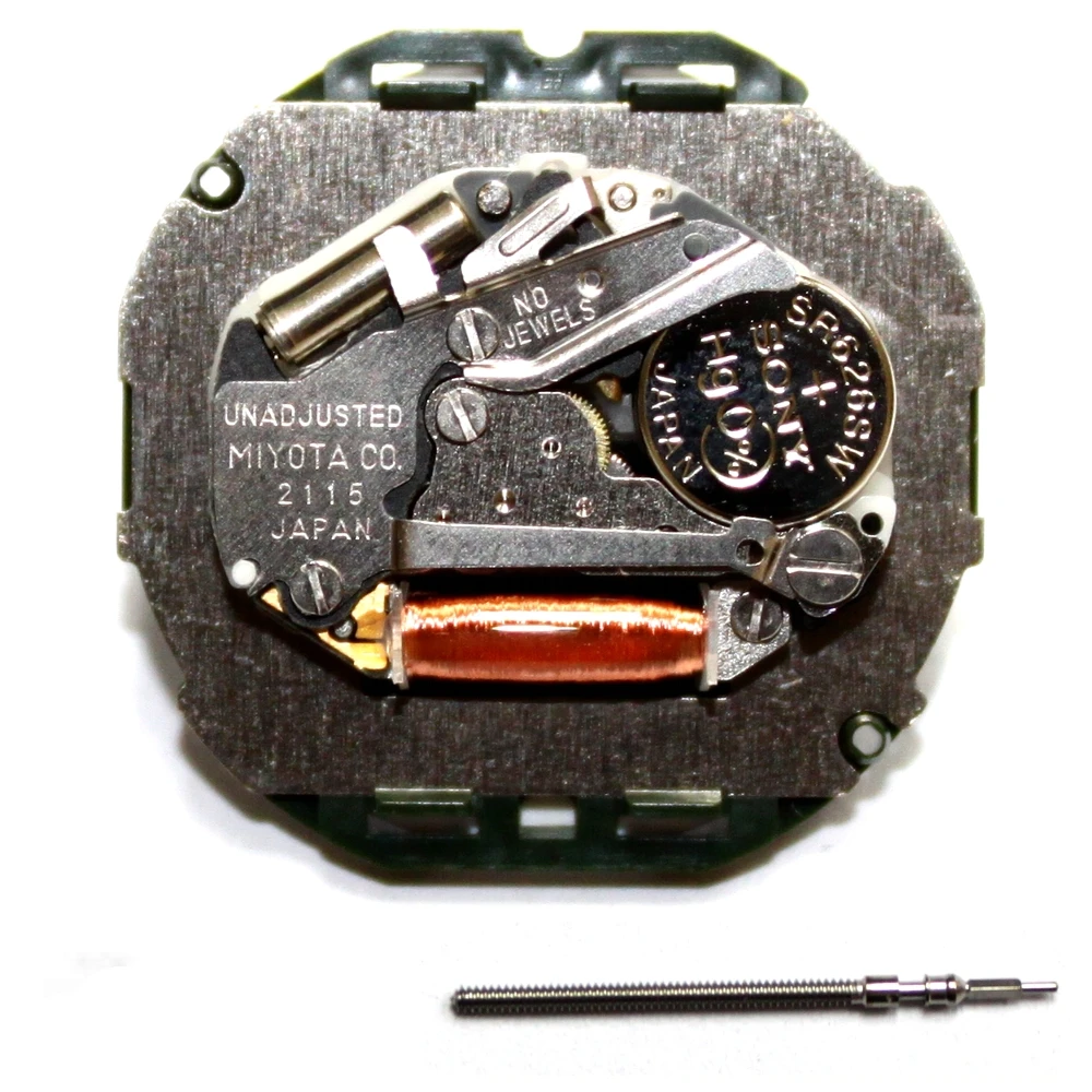 Оптом 5 шт. Кварцевые часы MIYOTA 2115 с датой и аккумулятором