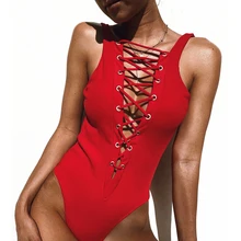 ZTVitality красный черный сплошной сдельный купальник Новое поступление через повязку сексуальный купальник для женщин с подкладкой без спинки Монокини S-L