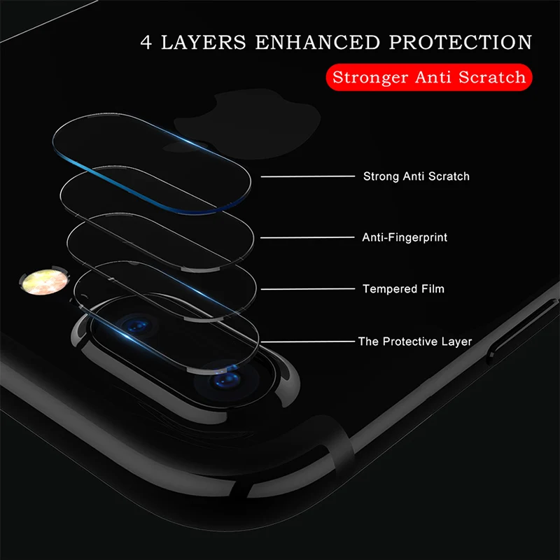Задняя крышка для телефона, защита объектива камеры, прозрачная пленка из закаленного стекла, полное покрытие, защита от царапин для iPhone 8, 7, 6, 6s Plus, X