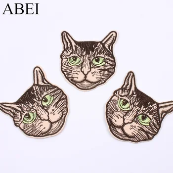 

5pcs/lot Embroidered Cat Patch Iron On Animal Sticker for Jeans Coats Shirt DIY Clothes Fabric appliques Handmade Pants Badge
