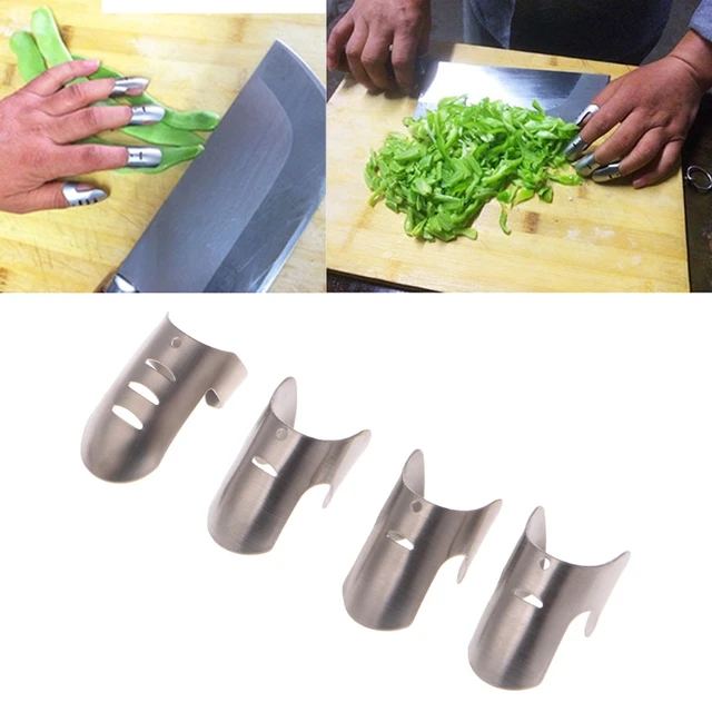 4pc adjustable finger hand guard protector finger glove stainless