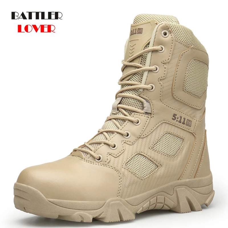 

Winter Autumn Men Military Boots Quality Special Force Tactical Desert Combat Ankle Boats Men Army Work Shoes Leather Snow Boots