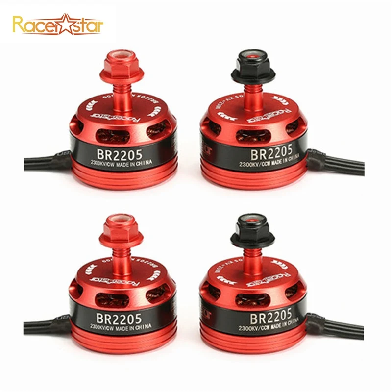 Оригинальный 4 шт. racerstar 2205 br2205 2300kv 2-4 S бесщеточный Двигатель 2 CW и против часовой