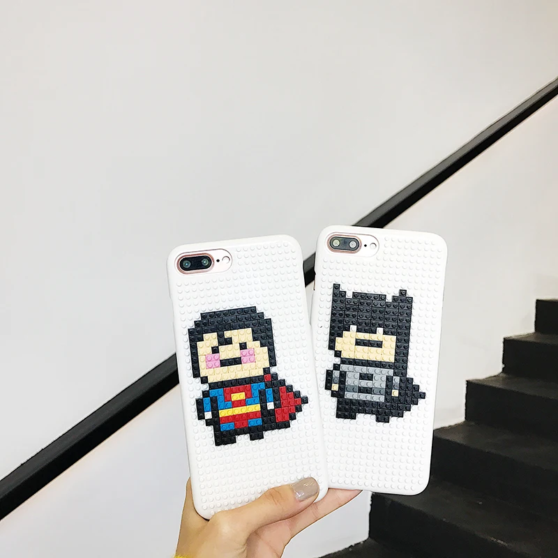 Чехол для телефона Super Hero Puzzle чехол iPhone 7 Lego DIY блоки мозаика XR XS MAX X 6 6s 8 Plus
