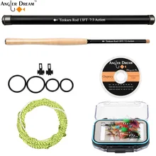 13 футов Tenkara Fly Rod Combo телескопическая рыболовная удочка из углеродного волокна Удочка с обмоткой лидер флуорокабон палантин