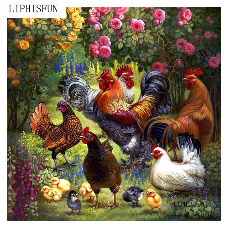 ELGDX 5D DIY Diamond Embroidery Countryside Farm Square