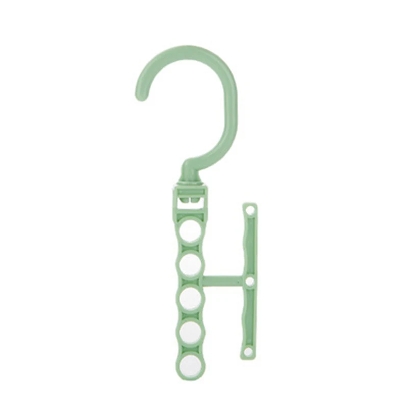 Пластиковый многослойный креативный стеллаж для хранения, органайзер, ветрозащитный держатель, стойка с фиксированным держателем, пряжка, домашняя противоскользящая вешалка для одежды - Цвет: green A