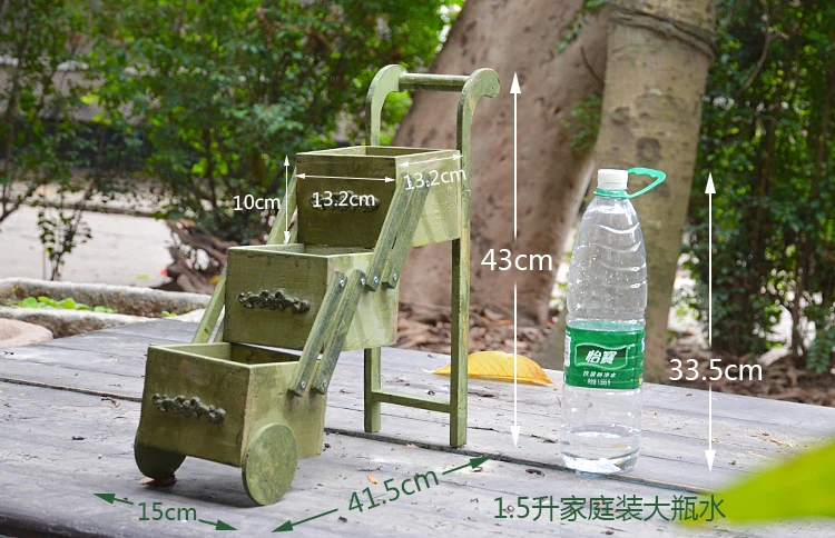 Луи Мода завод полки американский кантри Твердые Мини Цветочный каркас тележки балкон деревянный мясистый горшок Настольный приемная коробка