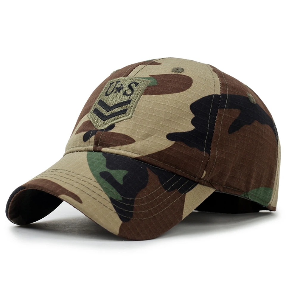 Wholesale LTGFUR New Camo Flat Cap US Army Cap Men Baseball Cap