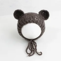 New Handcraft Mohair Fluffy Crochet Teddy Bear Bonnet Hat Beanie Photo Prop Newborn Photography Props Accessories Cute Baby Cap New Handcraft Mohair Fluffy Crochet Teddy Bear Bonnet Hat Beanie Photo Prop Newborn Photography Props Accessories Cute Baby Cap