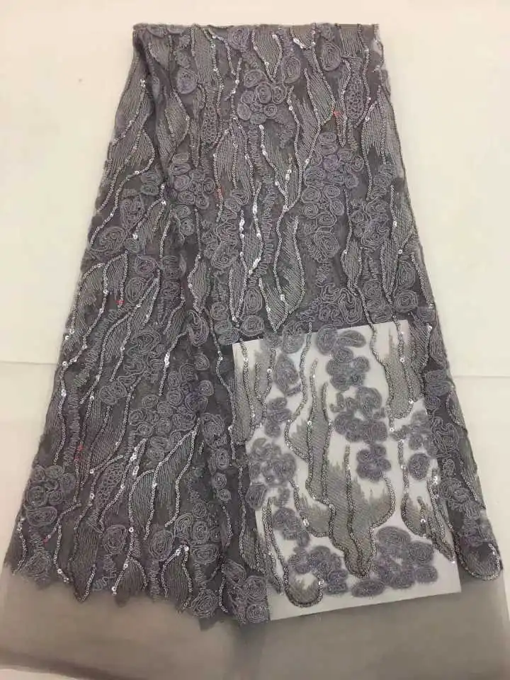 

African Lace Fabric 2018 High Quality Lace, African Nigerian Wedding Dress, gray Nigerian Lace Fabric
