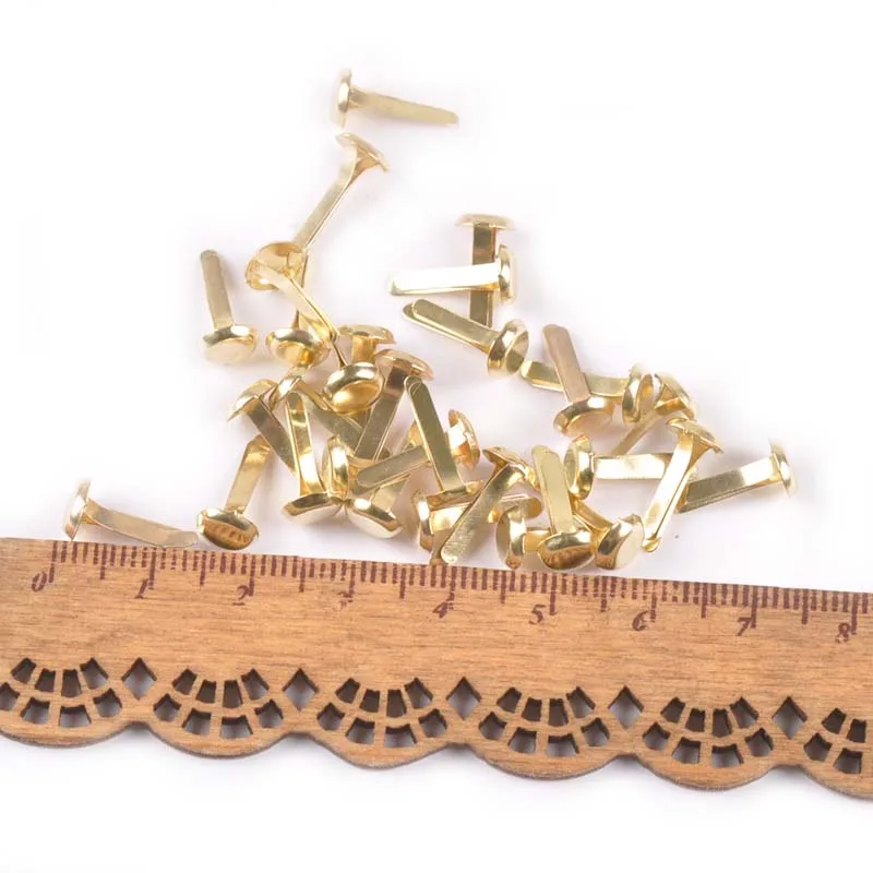 Mixed Round Brad Metal Crafts Embellishments 100Pcs For Scrapbook Diy Decor Fastener Brads Handmade Supplies