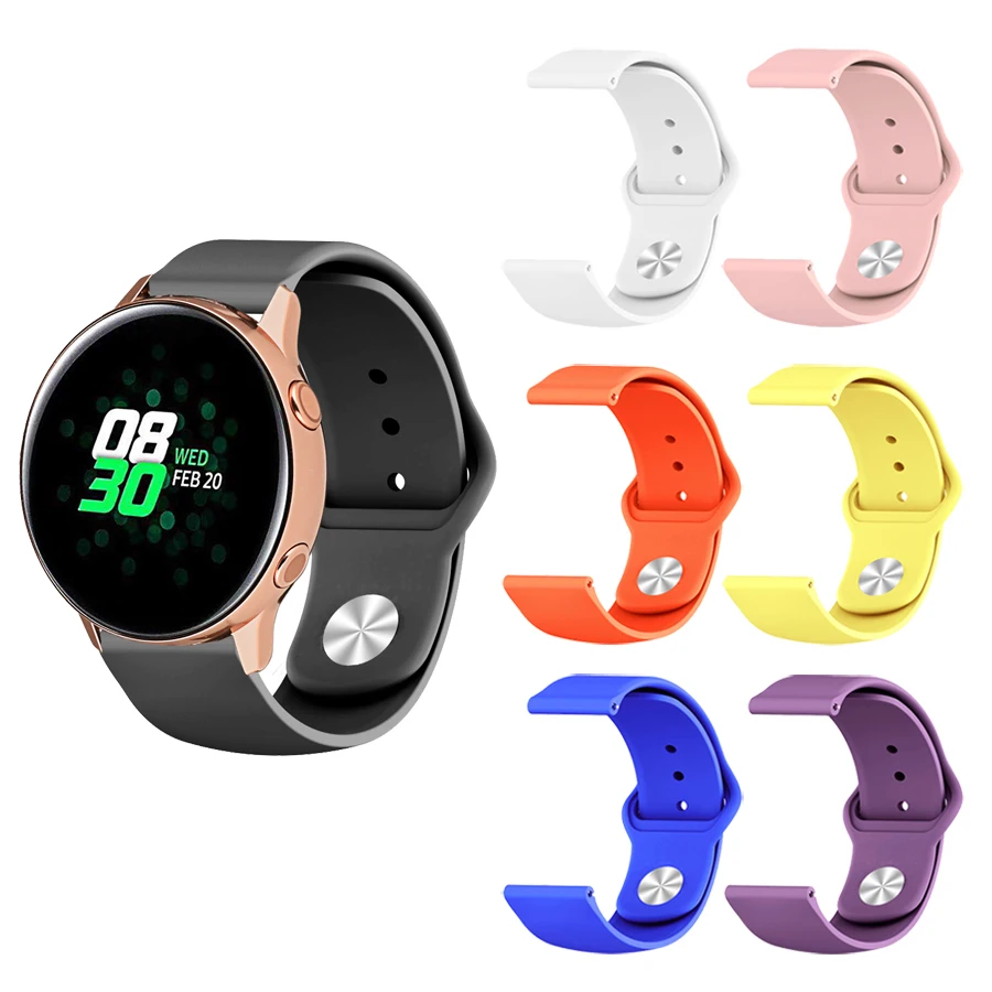 

For Samsung Galaxy Watch Active Strap Soft Silicone Bracelet for Galaxy Watch Active Accessories 20mm Watch Band for Amazfit Bip