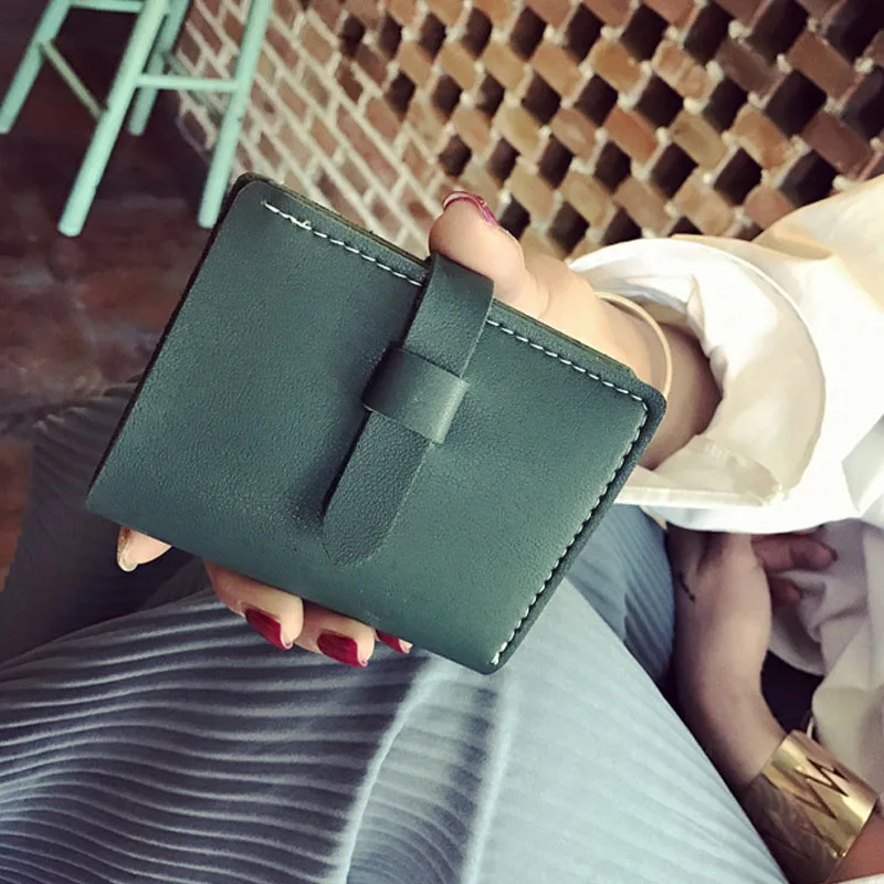 Для женщин насосная пояса Бумажник Кожаный Клатч маленькие кошельки Ретро Короткие портмоне WML99