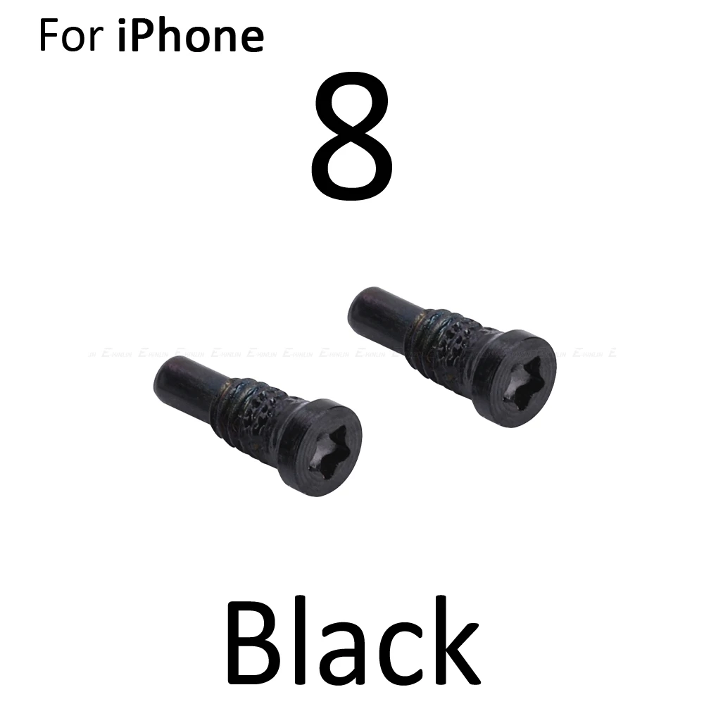 10 компл. Нижний винт Набор для iPhone 8 Plus X XR XS Max Винты комплект болт док разъем запасные части - Цвет: Black 8