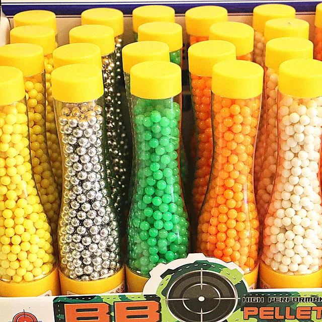 700pcs/1bottle 0.12g 6mm hard plastic bb gun paintball toy steel color