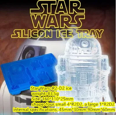 

1PCS Chocolate Cookies Baking Mould Tool Silicone Star Wars R2-D2 Cocktails Ice Cube Mold Tray Bar Party Drink