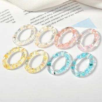 

Newly arrived color shell decoration oval shape resin charms diy jewelry earrings for women pendants accessory