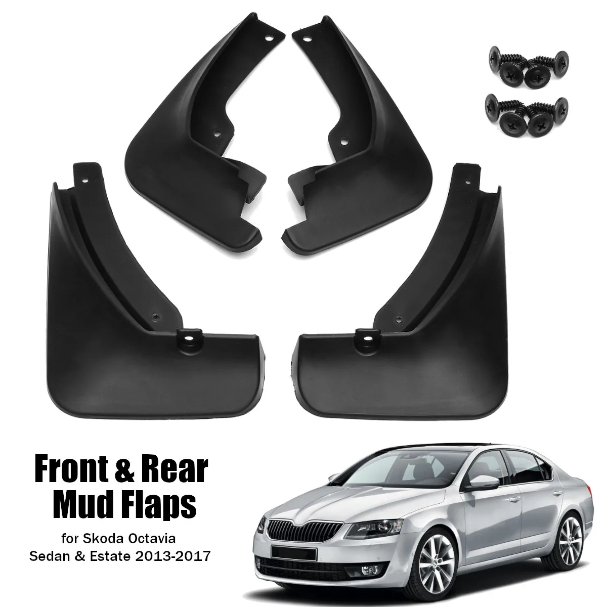 

4Pcs Car Front Rear Fenders Splash Guards Mud Flaps Mudguards For Skoda Octavia 3 A7 5E MK3 Sedan 2013 2014 2015 2016 207