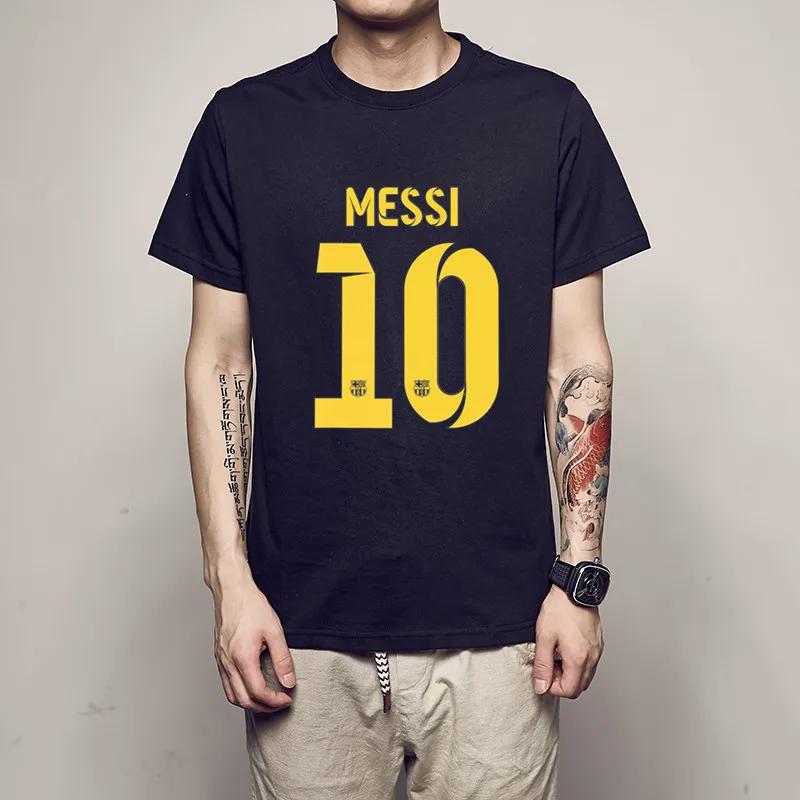 ajax 2018 2019 summer Black cotton Barcelona MESSI Men t ...