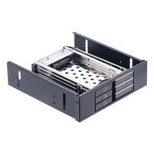 Uneatop ST5534 2.5in aluminum shell 3-bay SATA ROM-Space hard drive rack to 5.25 PC bay hard disk caddy tray 2.5hdd mobile rack