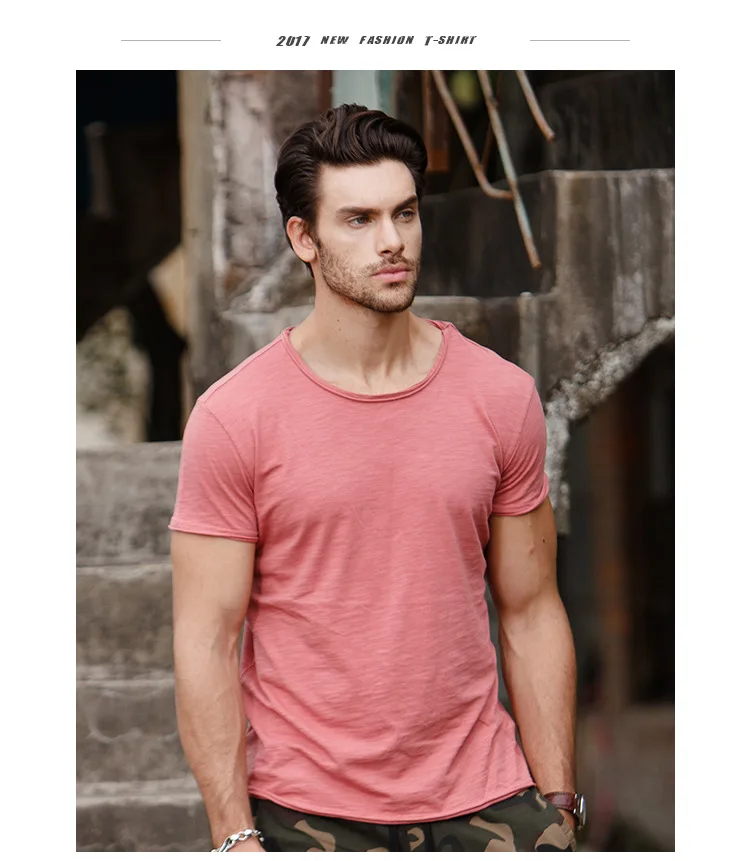 Прямая поставка GustOmerD 4 шт. футболки мужские брендовые качественные хлопок футболка мужская повседневная облегающая с круглым вырезом Футболка мужская 8 цветов