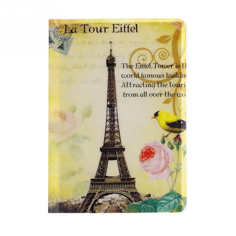 

10 Styles Fashion Passport Cover Card ID Holders 14x9.6cm PVC Document Folder Travel Passport Package Wholesale Eiffel Tower