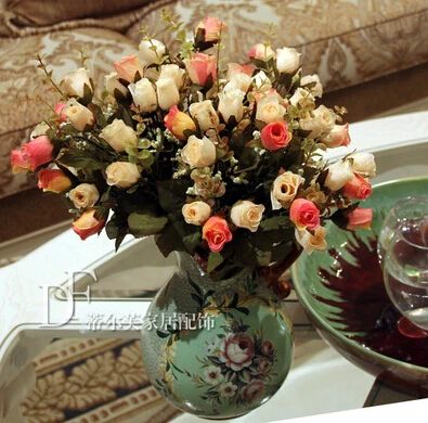 

European-style hand-painted ceramic pottery vases American country decorative flower garden flower vase vase