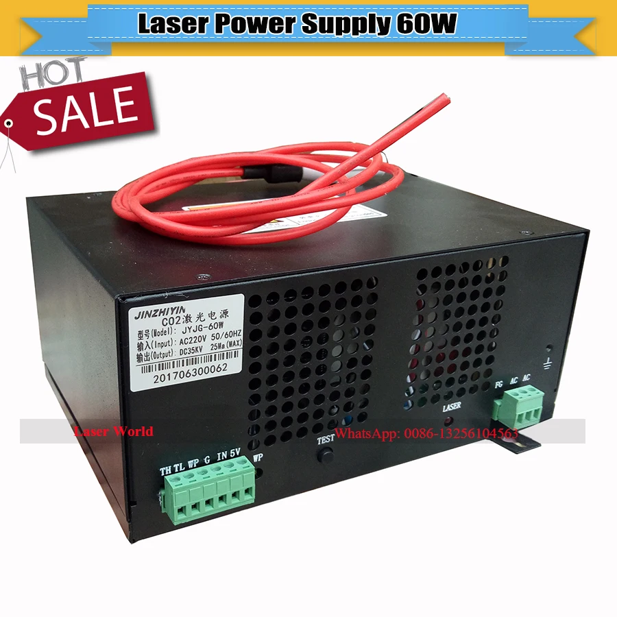 

Low Price 220V/110V CO2 Laser Power Supply 60W for CO2 Laser Engraving Cutting Machine 3040,4060
