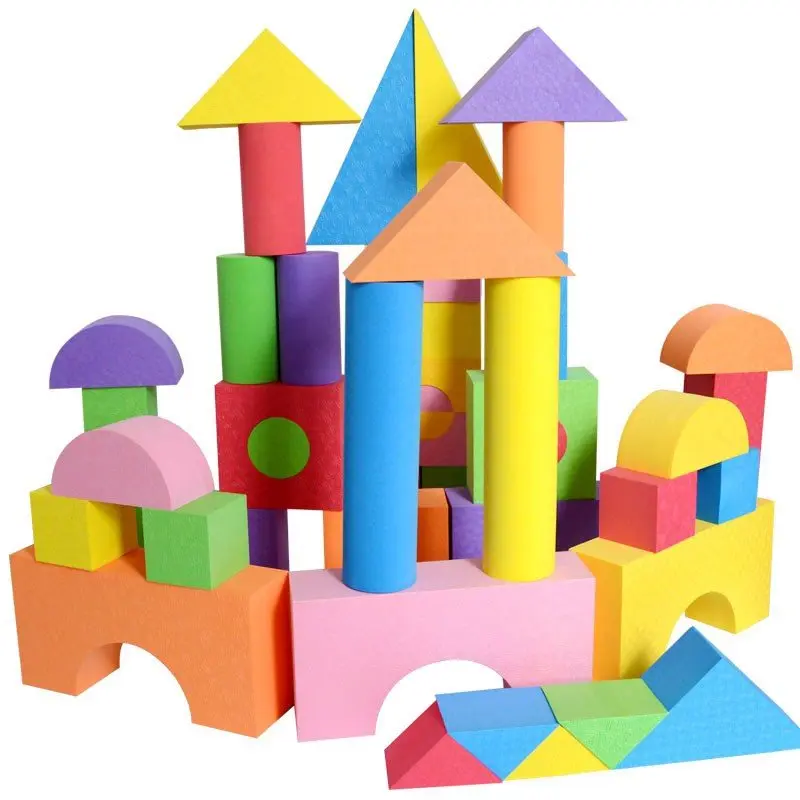 Кэндис Го пластиковые игрушки развивающие EVA детская мягкая пена модель здания Блок Цвет и форма DIY kid День рождения Рождественский подарок