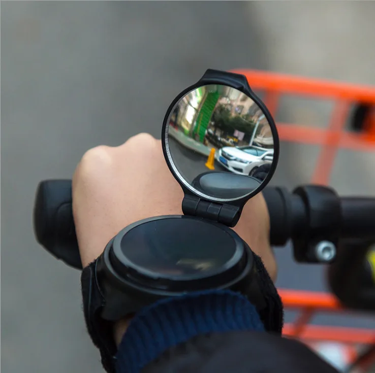 

Hot Sale Bike Mirrors 360 degrees rotate bicycle riding rearview mirror with wrist strap Convex reflector Bicycle Accessories