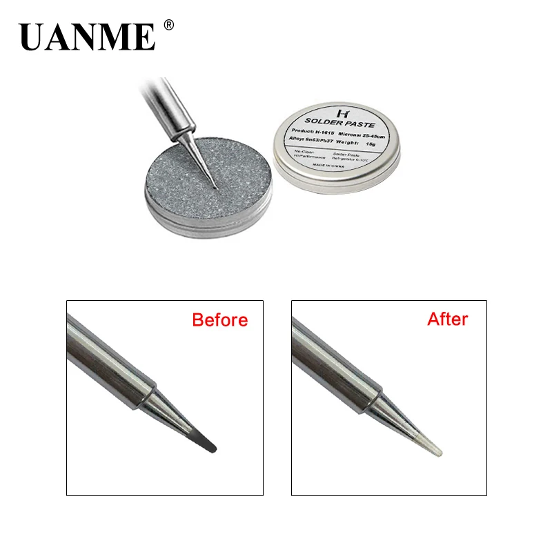 UANME Soldering Tips Tinner Refresher Soldering Iron Oxide Paste for Solder Iron Tip Head Resurrection Soldering Acessory