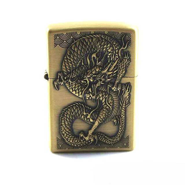 Bronze sculpture Chinese Dragon Oil cigarette lighter,Metal sculpture