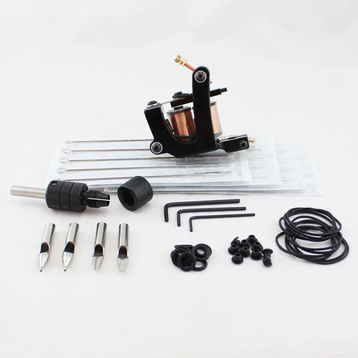 

UPTATSULLPY Professional Coil Starter Machine Set Makeup Machine Tattoo Gun With Needle Grip Stainless Tip Allen Wrench