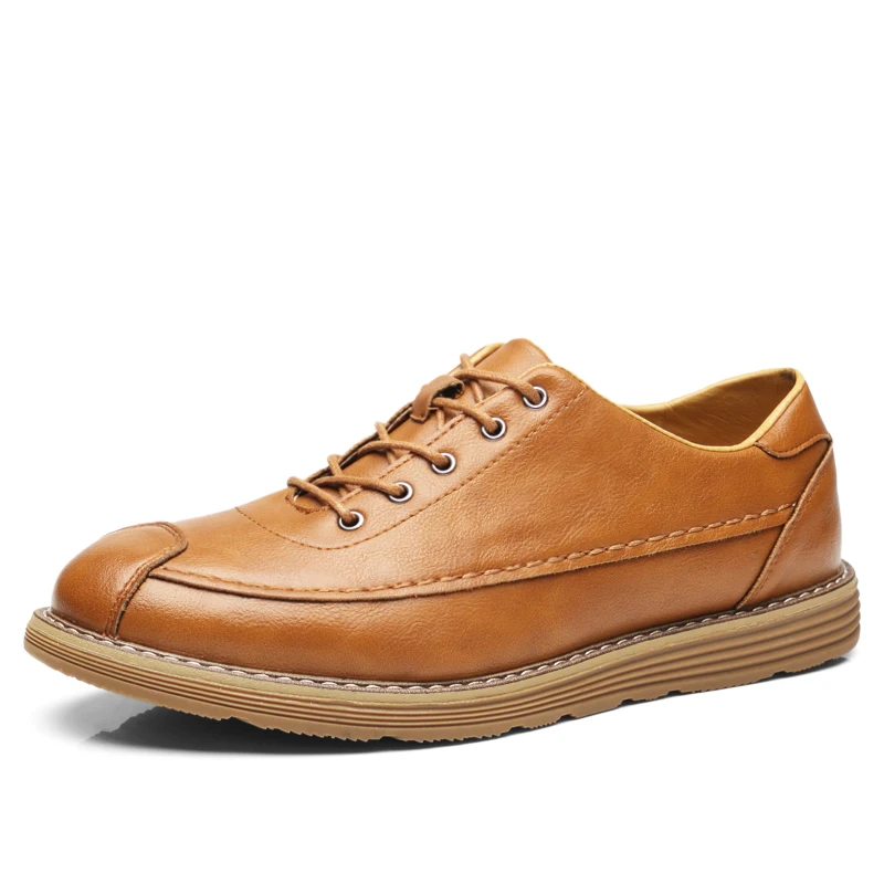 Britannique Appartements Luxe Marque De Sapato Dentelle Hommes Rétro Chaussures Aux3 Quatre Saisons darkbrown brown Mode Sneaker Bullock En Black Casual Masculino Cuir 6wPwq