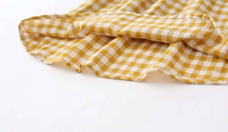 Long Sleeve Girls Dress in Girls' Dresses for Partry and Wedding Princess Dress Peter Pan Collar Yellow Plaid Baby Girls Dresses (7)